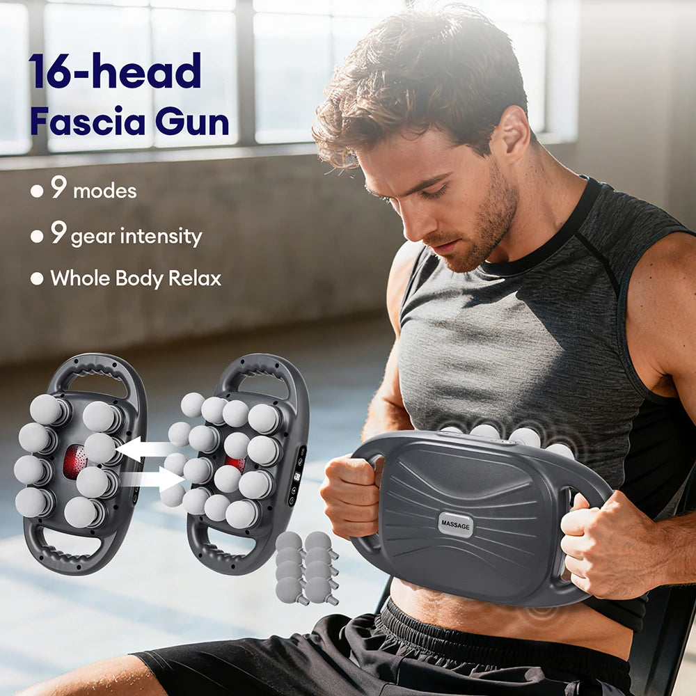 16-Head Massage Gun for Deep Tissue Muscle Recovery