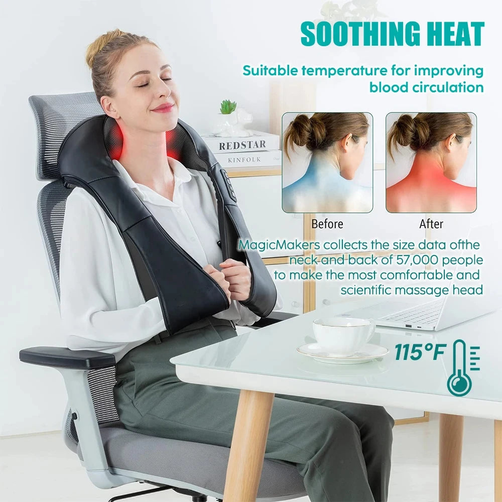 Shiatsu Neck and Shoulder Massager with Heat Therapy