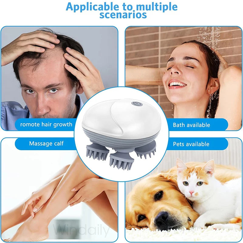 Electric Scalp Massager for Deep Head & Neck Relaxation