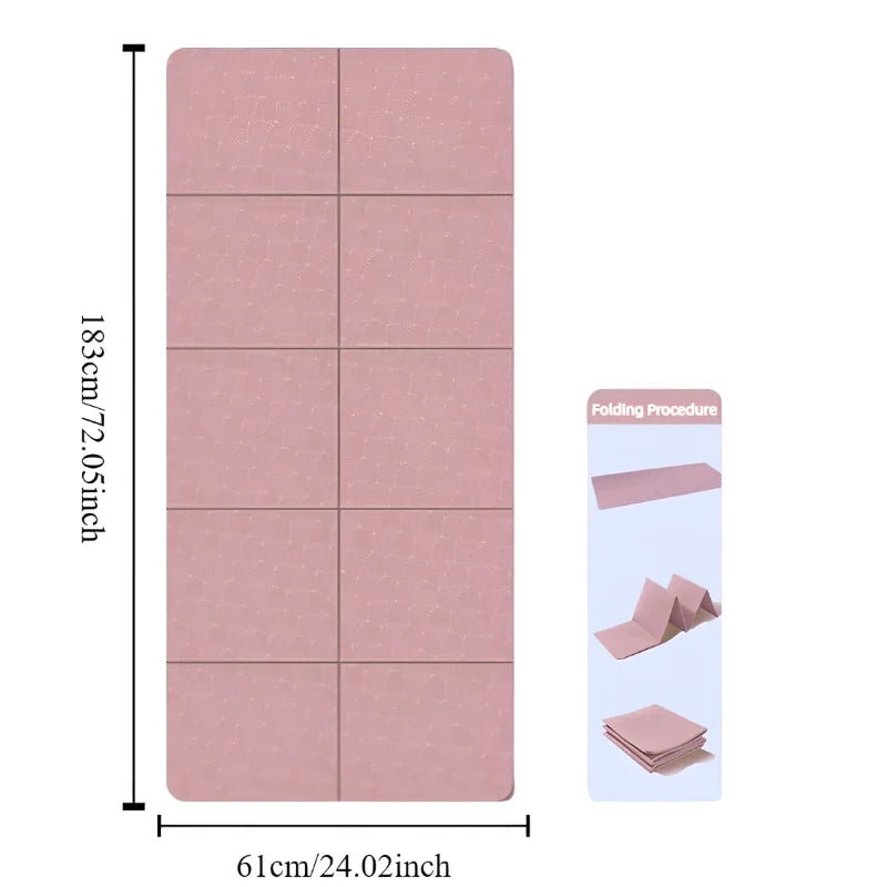 Foldable Yoga Mat – Non-Slip TPE Travel Exercise Mat