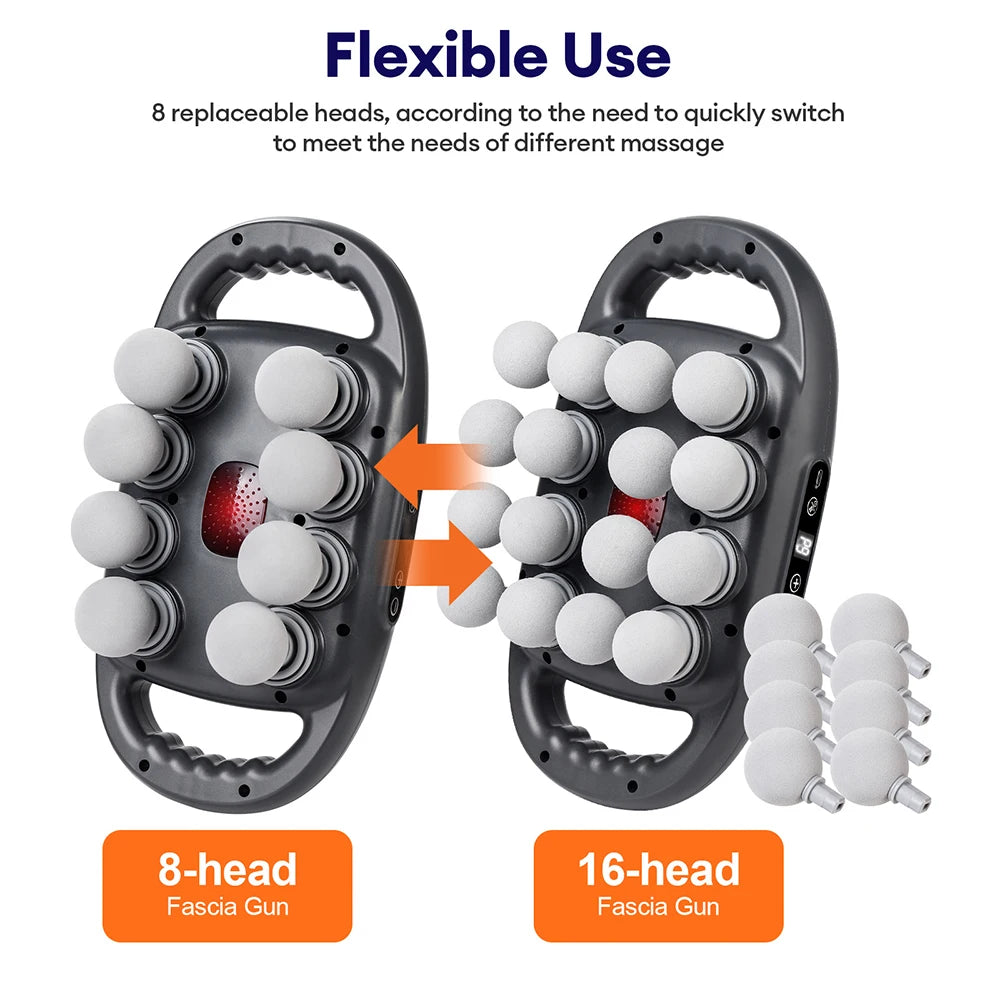 16-Head Massage Gun for Deep Tissue Muscle Recovery