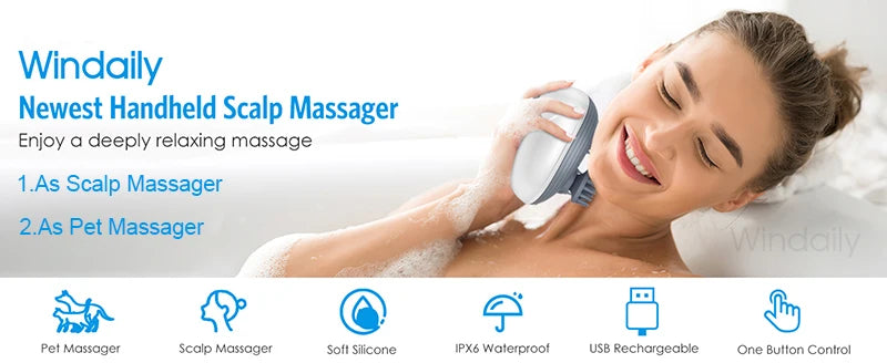 Electric Scalp Massager for Deep Head & Neck Relaxation