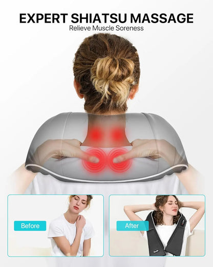 Shiatsu Neck and Shoulder Massager with Heat Therapy