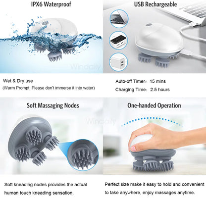 Electric Scalp Massager for Deep Head & Neck Relaxation