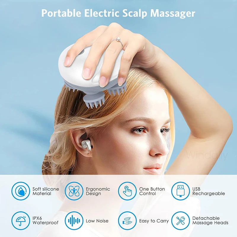 Electric Scalp Massager for Deep Head & Neck Relaxation